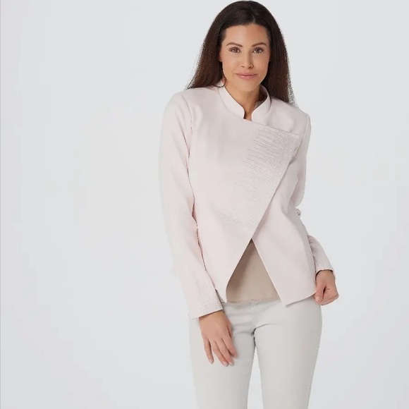 Elizabeth & Clarke Blush Pink Knit Military Jacket - Picture 1 of 8
